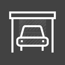 Car In Garage Line Inverted Icon