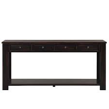 Black Rectangle Pine Wood Console Table
