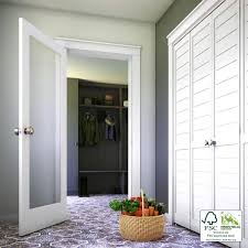 Eightdoors 80 X 32 1 Lite French Clear Glass White Prefinished Solid Wood Core Door