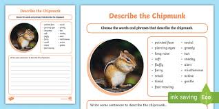 Describe The Chipmunk Writing Activity