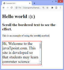 jquery scroll method javatpoint