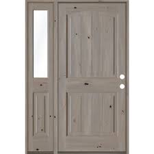 Grey Stain Wood Prehung Front Door