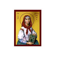 Handmade Greek Orthodox Icon St Dymphna