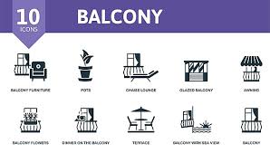 Icon Of A Balcony Set Including Pottery