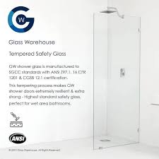 Glass Warehouse 90 Gh 48 48 Bn 48 W Pivot Frameless Shower Door Finish Brushed Nickel
