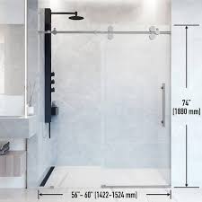 Vigo Elan 60 X 74 Single Sliding Frameless Shower Door