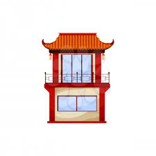 Asian Retro House Oriental Pavilion