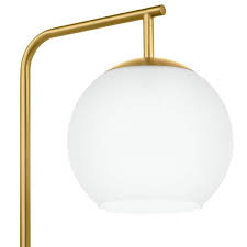 Brass Floor Lamp With Milk Glass Shade