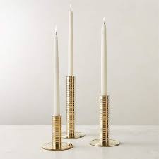 Spencer Brass Taper Candle Holder Set