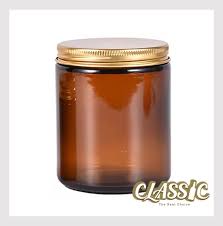 Amber Clear Candle Round Glass Jar