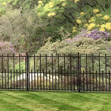 Black Metal Garden Fence Panel 860374