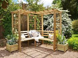 Wooden Garden Arbour Trellis Ideas