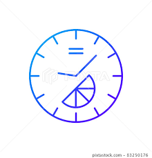 Branded Clock Gradient Linear Vector