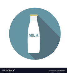 Milk Flat Icon With Long Shadow Royalty