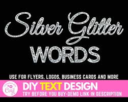 Diy Silver Glitter Words Design Edit