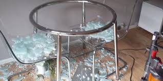 Ikea Salmi Glass Table Shattered
