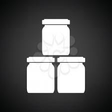 Baby Glass Jars Icon Black Background