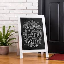 Glitzhome Farmhouse Wood Chalkboard Hanging Or Standing Decor White
