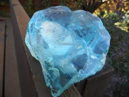 Slag Glass Rock Translucent Sky Blue
