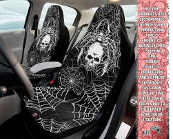Lurking Spider Skull Web Car Seat