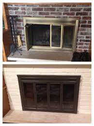 Before After Painting Fireplace Doors
