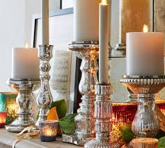 Antique Mercury Glass Candle Holder