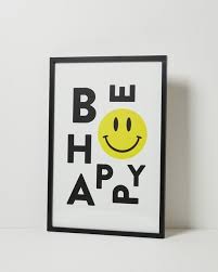 Be Happy Framed Wall Art Oliver Bonas