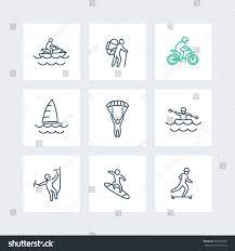 Extreme Outdoor Activities Line Icons