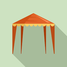 Outdoor House Tent Icon Flat