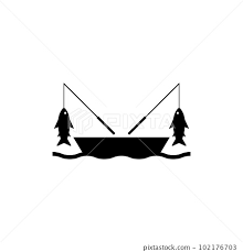 Fishing Boat Icon And Logo With Fishing