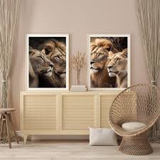 Lion Lioness Portrait Digital Print