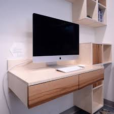 Floating Desk With Cabinets And Shelves
