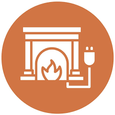 Vector Design Electric Fireplace Icon Style