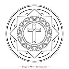 Holy Cross Host Religion Icon Black