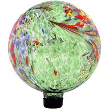 Sunnydaze Decor 10 In Green Artistic Glass Outdoor Garden Gazing Ball Globe