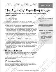 The Amazin Equation Game Printable