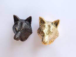 Brass Wolf Knob Animal Knob Door Knob