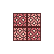 Ceramic Tiles Vector Concept Red Icon