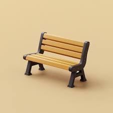 3d Bench Icon Outdoor Seating For