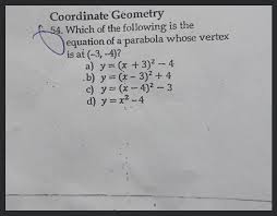 Equation Of A Parabola Whose Vertex
