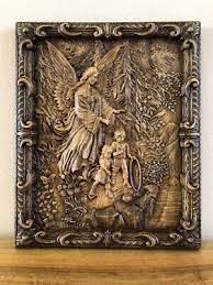 Guardian Angel Icon 3d Wood Carved