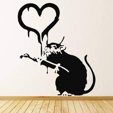 Rat Heart Banksy Graffiti Street Art