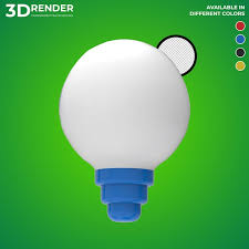 3d Render Object Icon Solar Bulb