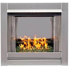 Duluth Forge Vent Free Stainless Outdoor Gas Fireplace Insert With Emerald Green Fire Glass Media 24 000 Btu