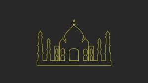 Taj Mahal Outline Footage