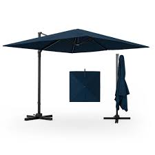 Beige Patio Umbrella With Led Lights