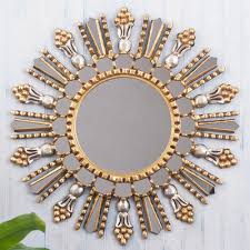 Hand Crafted Wood Wall Mirror From Peru
