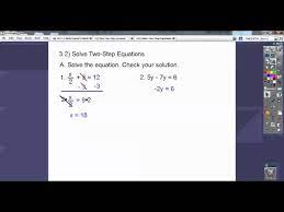 Solve Two Step Equations Section 3 2
