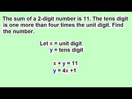 Algebra Solving Word Problems With