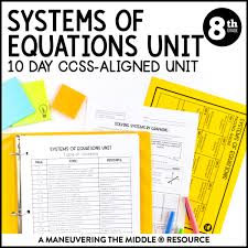 Of Equations Unit 8th Grade Ccss